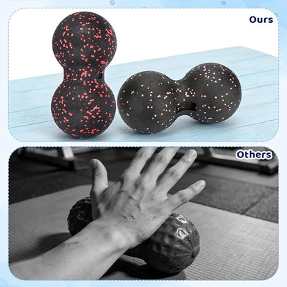 Peanut Massage Ball, 24x12cm Myofascial Release Acupoint Massage Deep Tissue Muscle Massage Back Leg Massage Roller Mobility Ball Double Ball for Daily Physical Therapy Yoga Therapy