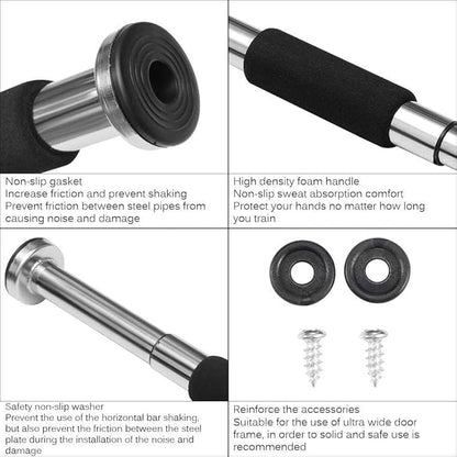 Pull-up Bar Wall Mounted Pull Up Bar Home Fitness Door Exercise Bar Upper Body Workout Doorway Adjustable Load 80kg for Home Gym Workout