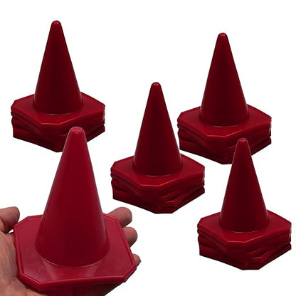 BlueDot Trading 4” Red Mini Plastic Traffic Cones (20, Red)