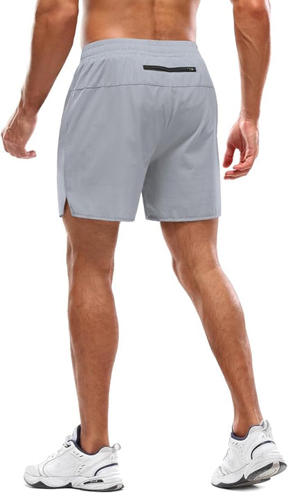 Aolesy Men's 2 in 1 Running Shorts 5" Workout Gym Athletic Shorts for Men Quick Dry Lightweight Training Shorts with Pockets