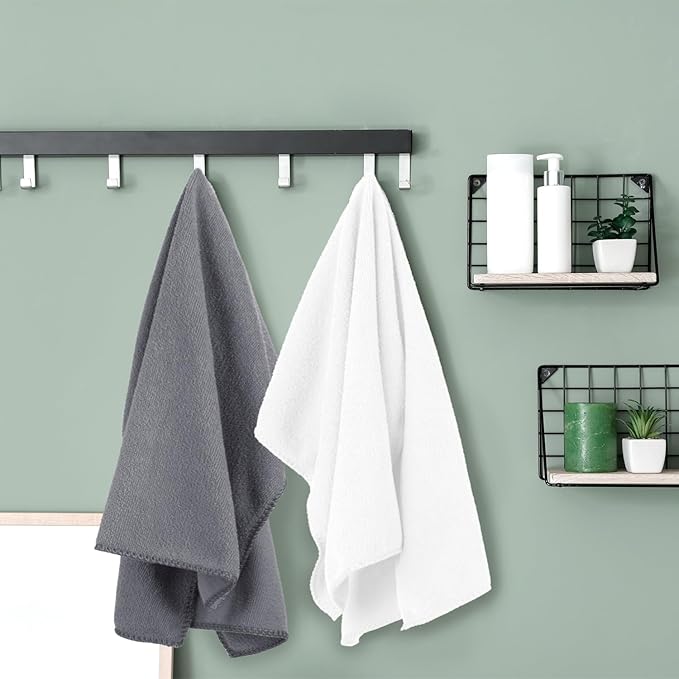 JML Pack of 2 Large Bath Towels Set, 30" x 60", Fast Drying, Soft Super Absorbent Oversized Microfiber Towel for Body, Use for Hotel, Salon, Yoga, Gym,Spa, Sauna, Shower, Pool, Sport - Grey Floral