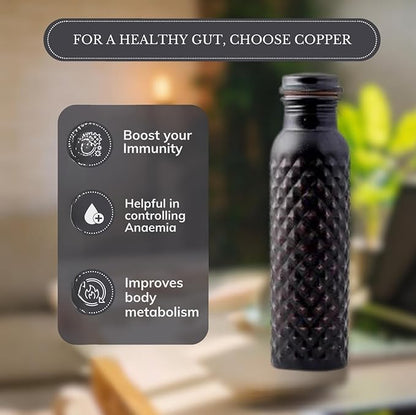 STAGLIFE Copper Water Bottles for Drinking Water for Men Women - Pure Copper Ayurvedic Water Bottle Drinking Jug - Vessel Dispenser with Ayurveda Benefits for Sports Fitness Yoga - 33 Ounces