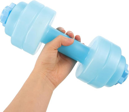Zerodeko Dumbbell Design Exercise Water Bottle Large Capacity Workout Bottle Portable Blue Fitness Water Holder for Outdoor Running and Gym Use
