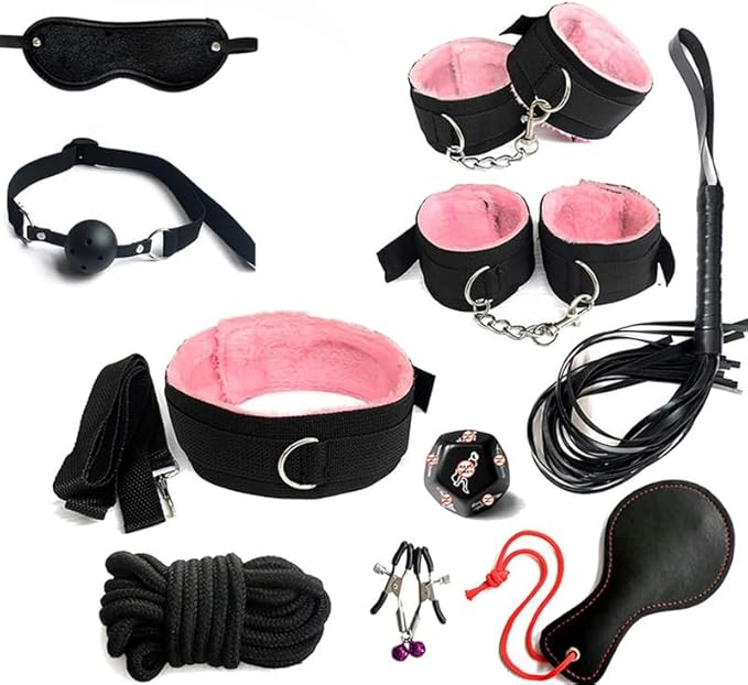 10-Piece Nylon Yoga Endurance Kit, Stylish Stretch Band, Complete Small Tools, Stamina Building, Mutual Training Home Fitness Combo (Pink)+Y15