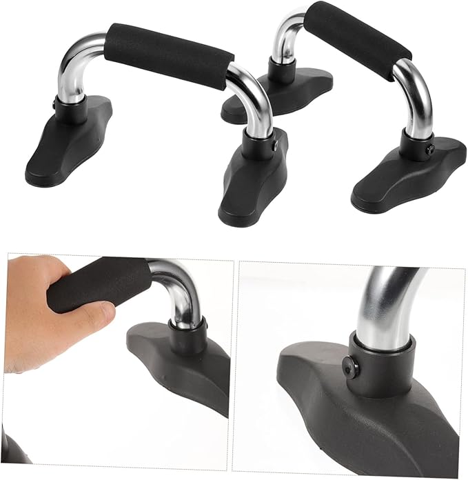 Mikikit 1pair Push-up Handles for Strength Training Non- Support Bars for Upper Body Chest and Arm Muscle Development Fitness Accessory Random Color