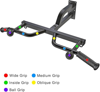 Kipika 48" Ceiling Mounted Pull Up Bar, Heavy Duty Multi-Grip Chin Up Bar,Mounted Pullup Bar, Adjustable Height, Pull Up Bands for Chin Ups & Body Stretching, Ideal for Home Gym and Strength Training