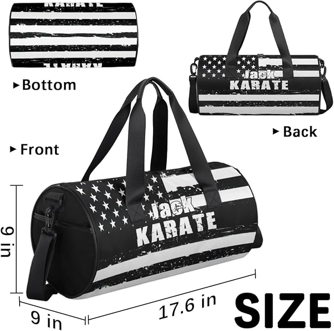 Personalized-Martial-Arts-Gear-Bag for Karate Teakwondo, Custom Jiujitsu Bag for Boys, Karate Teakwondo Bag for Gear Waterproof Lightweight Large USA