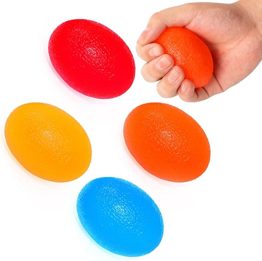 Hand Grip Strength Trainer, Stress Relief Ball for Adults, Wrist Rehab Therapy Hand Grip Equipment Ball Squishy Tools,4Pcs