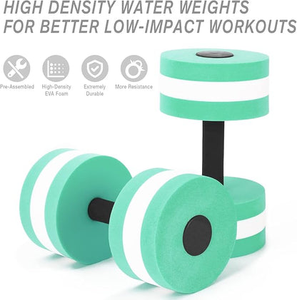 NEAGLORY 5 Pieces Water Aerobics Set, Aquatic Exercise Set Pool Fitness Equipment with Foam Dumbbell, Swim Kickboard, Pull Buoy, Aquatic Swim Belt for Water Workout