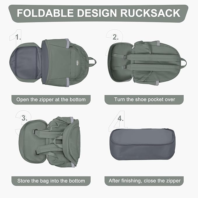 coofay Gym Backpack For Women Men Dance Sports Backpack With Shoe Compartment Waterproof Travel Backpacks Gym Bag Olive Green