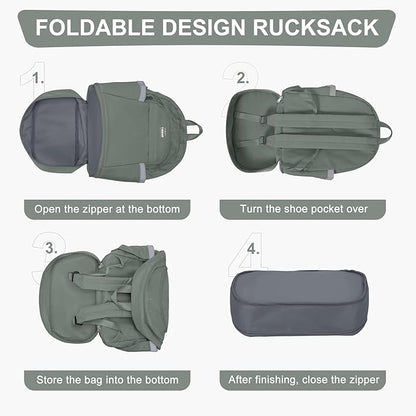 coofay Gym Backpack For Women Men Dance Sports Backpack With Shoe Compartment Waterproof Travel Backpacks Gym Bag Olive Green