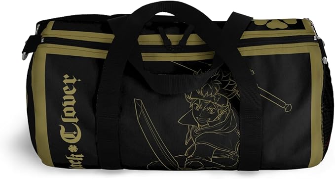 Anime Gym Bag for Women Men - Large Capacity Waterproof Workout Fitness Travel Sports Bags Fashion Street Camping ExpandaCLe Carry On Duffle Bag For Couple (Clover) PTY