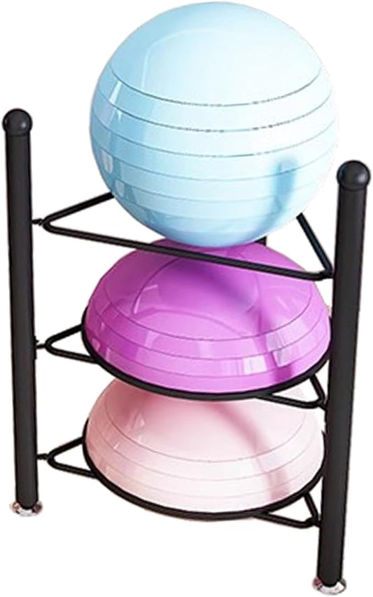 Organizer Rack Home Gym Exercise Half Balance Ball Trainer Holder Storage Rack - Home Fitness Gym Workout Equipment 3/5/6/7 Tier Floor Stand Corner Storage Organizer for Basketball Bowling Medicine Yo