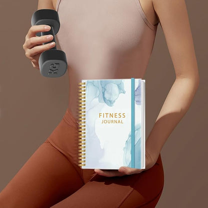 Simplified Fitness Journal for Women & Men,A5 Workout Journal/Planner Daily Exercise Log Book to Weight Loss, Gym, Muscle Gain, Bodybuilding Progress, 5.8"x8.3", Teal Flower