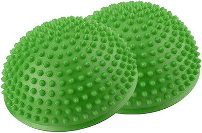 PVC Semi-Circular Durian Ball Inflatable Half Yoga Balls Massage Point Fitball Exercises Trainer Fitness Balance Ball(Green)