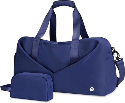 Ceneda 20" Gym Bag for Women with Wet Pocket & Shoe Compartment, Lightweight Duffel Waterproof Carry On Duffle for Travel, Yoga, Overnight (Navy Blue)