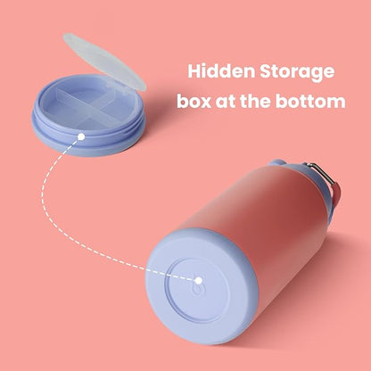 BOTTLE BOTTLE 32oz Insulated Water Bottle Stainless Steel Sport Water Bottle with Straw Dual-use Lid Design for Gym with Pill Box