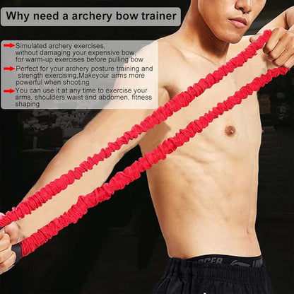 SOPOGER Archery Bow Trainer Rubber Stretch Bands 25-45 Lbs Draw Strength Training Device Aids Release Trainer Exerciser Workout Resistance Practice Equipment for Archery Bow Accessories