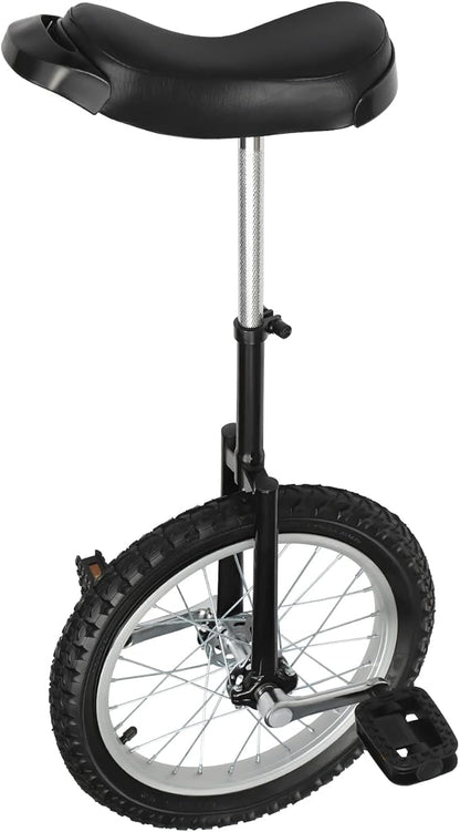 16/24 Inch Wheel Unicycle with Steel Rim, Unicycle Electric Wheel Skidproof Mountain Tire Cycling Sports Exercise with Adjustable Seat, Adults Kids Outdoor Sports Fitness Exercise Tool