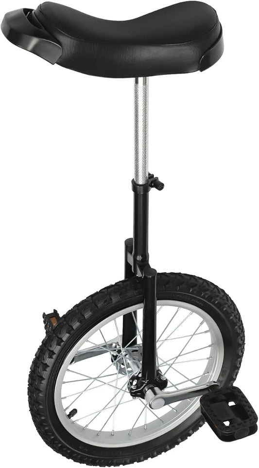 16/24 Inch Wheel Unicycle with Steel Rim, Unicycle Electric Wheel Skidproof Mountain Tire Cycling Sports Exercise with Adjustable Seat, Adults Kids Outdoor Sports Fitness Exercise Tool