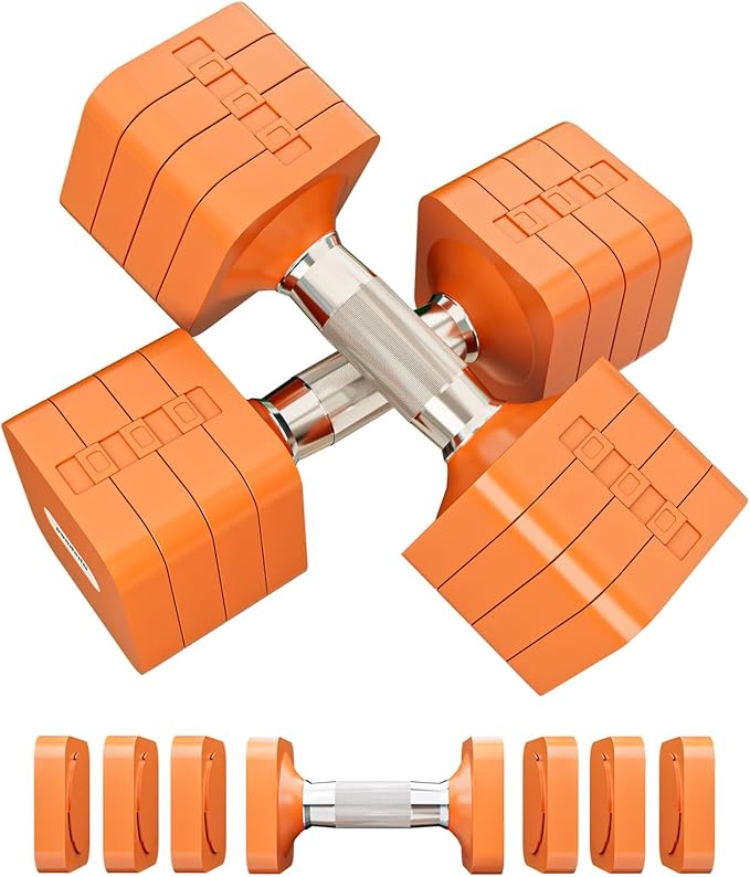 15LB 20LB 30LB 40LB 50LB Adjustable Dumbbell Set Free Weights Dumbbells Set for Women Men Hand Weights Sets Adjust Dumbbell Weight Sets for Home Gym Exercise Workout Strength Training Equipments