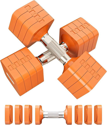 15LB 20LB 30LB 40LB 50LB Adjustable Dumbbell Set Free Weights Dumbbells Set for Women Men Hand Weights Sets Adjust Dumbbell Weight Sets for Home Gym Exercise Workout Strength Training Equipments