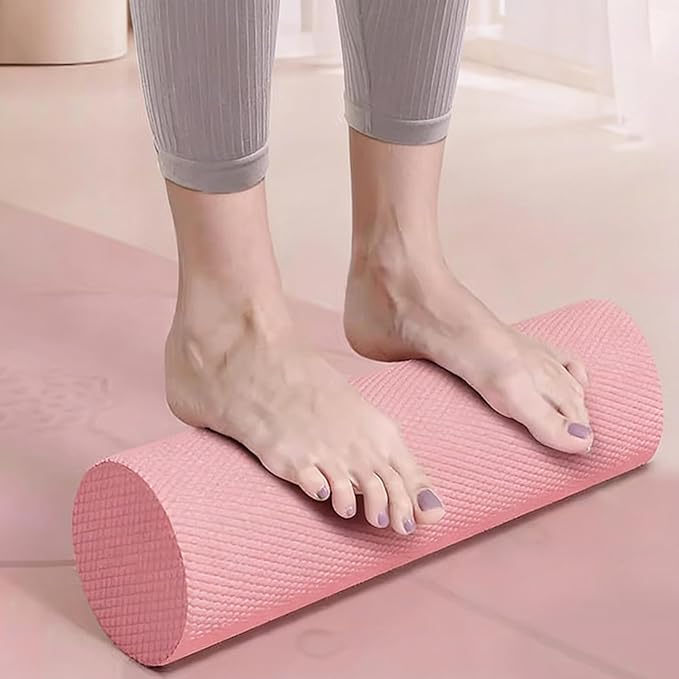 12 Inch EVA Soft Dot Foam Roller for Muscle Therapy, Yoga and Balance Exercises, High-Density Massage Roller, Foam Roller for Back, Legs for Home, Gym and Travel (Pink#M)