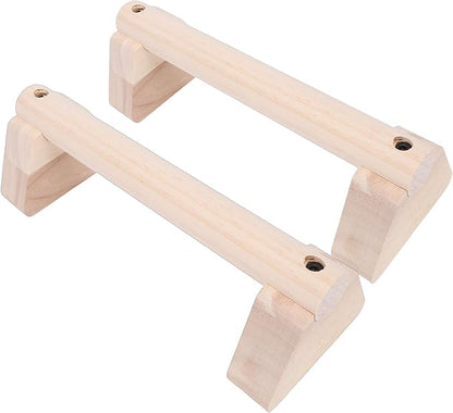 Focket 2 Pcs Wood Push Up Bars, Wooden Parallettes Bars with Non Slip Pads, Pushup Handles Calisthenics Equipment for Handstand Training, Home Fitness Equipment for Men Women