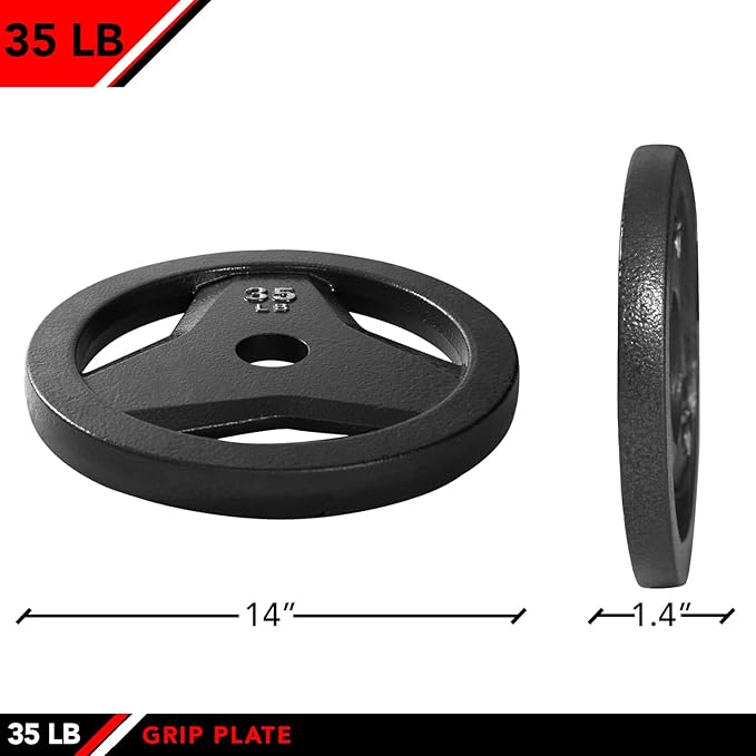 JFIT Olympic 2 Inch Grip Plates and Bumper Plates for Barbell - Single Weights or Sets of 2 (Muliple Weights)