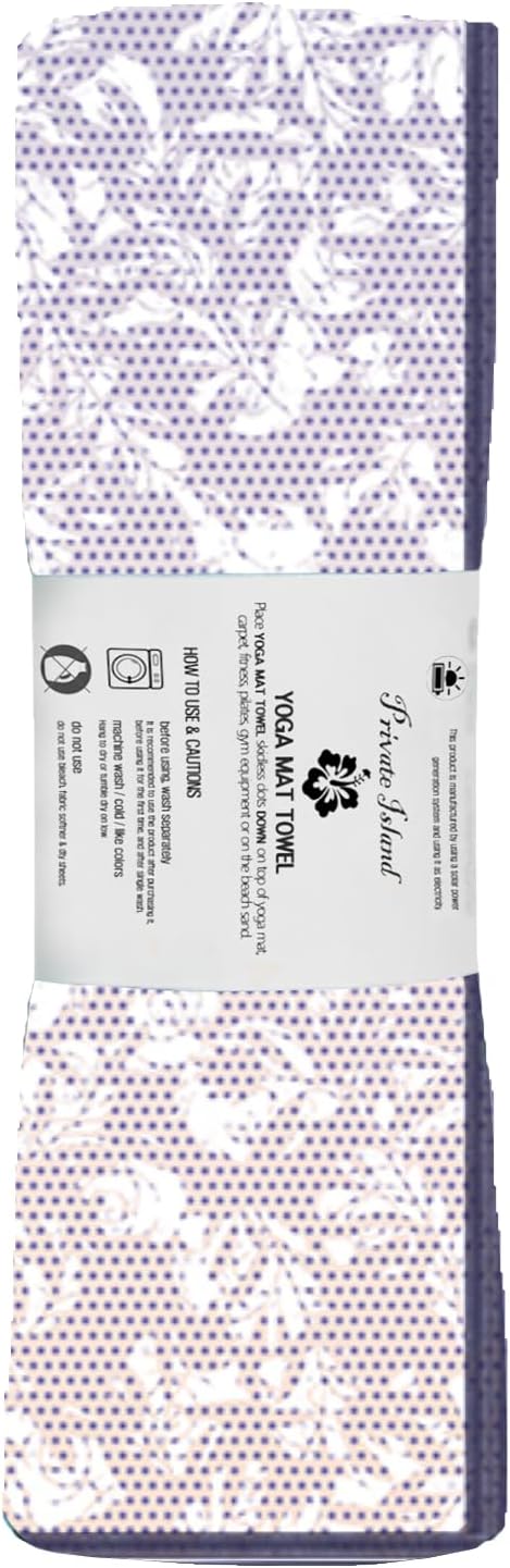 Private Island Hot Yoga Beach Mat Towel Non Slip Recycling Microfiber Quick Dry Compact Sand Water Sports Gym Picnic Blanket Outdoor Camping 24”x68” (GRADIENTPURPLE, Large)