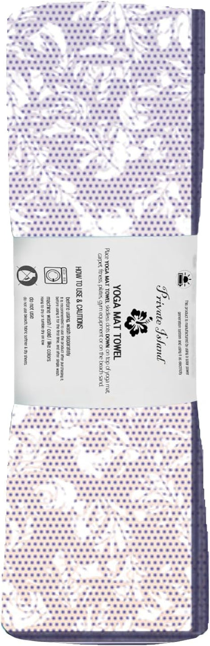 Private Island Hot Yoga Beach Mat Towel Non Slip Recycling Microfiber Quick Dry Compact Sand Water Sports Gym Picnic Blanket Outdoor Camping 24”x68” (GRADIENTPURPLE, Large)