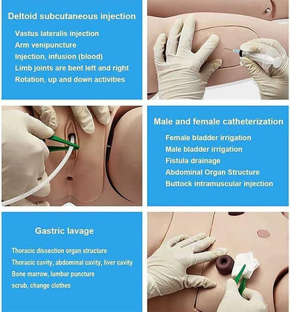 160cm Life Size Human Manikin Full Body Patient Care Simulator First Aid Trauma Care Manikin for Nursing Medical Training Teaching