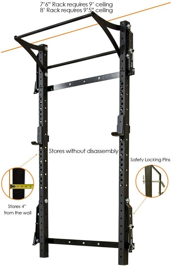 PRx Performance Profile® PRO Squat Rack 3x3 with Kipping or Multi-Grip Pull Up Bar, 89" or 95" Uprights As Seen On Shark Tank Wall Mounted Home Garage Gym Exercise System