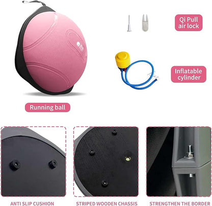 workout equipment for home，boso balancing ball，half ball balance trainer，core training equipment， 27.5 inch Yoga Exercise Ball for Home Gym Core Training Anti-Skid Surface (Pink Pill-27.5)