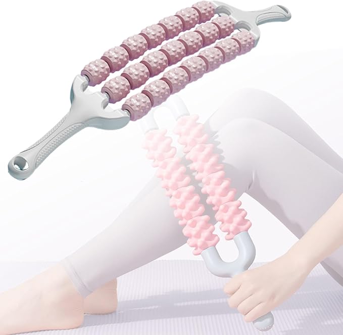 YIJU Muscle Roller Stick Body Massage Stick Portable Multiuse Comfortable Massage Roller Home Gym for Travel Park Garden Fitness, Pink