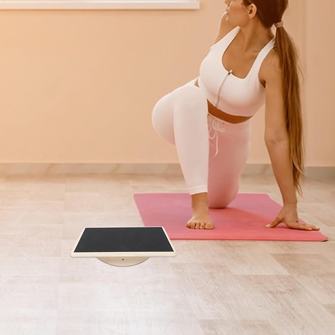 PRETYZOOM Solid Wood Stability Board for Adults Non-slip Yoga Exercise Trainer Coordination Fitness Wobble Board Home Workout Core Training
