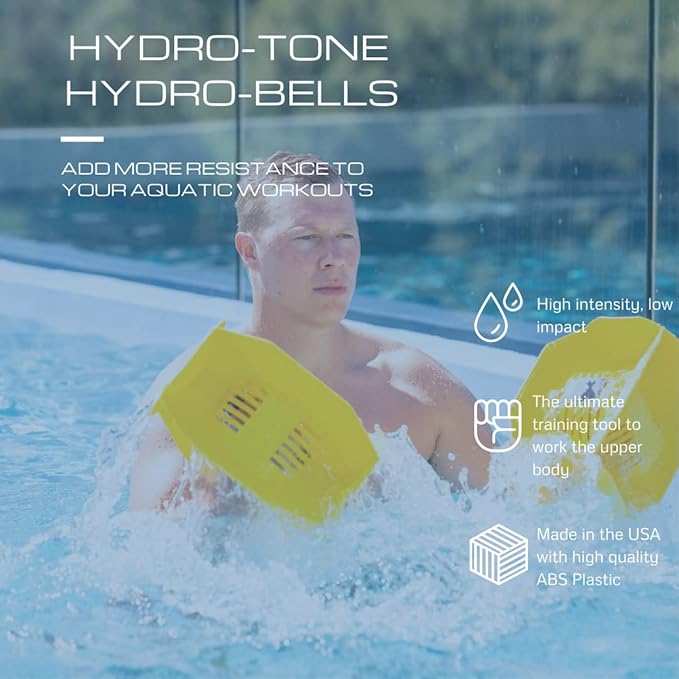 Hydro Tone Functional Aquatic Dumbbells for Pool Exercise Enhance Strength and Resistance Versatile 3D Design Durable Hi-impact Polypropylene Made in the USA Pair