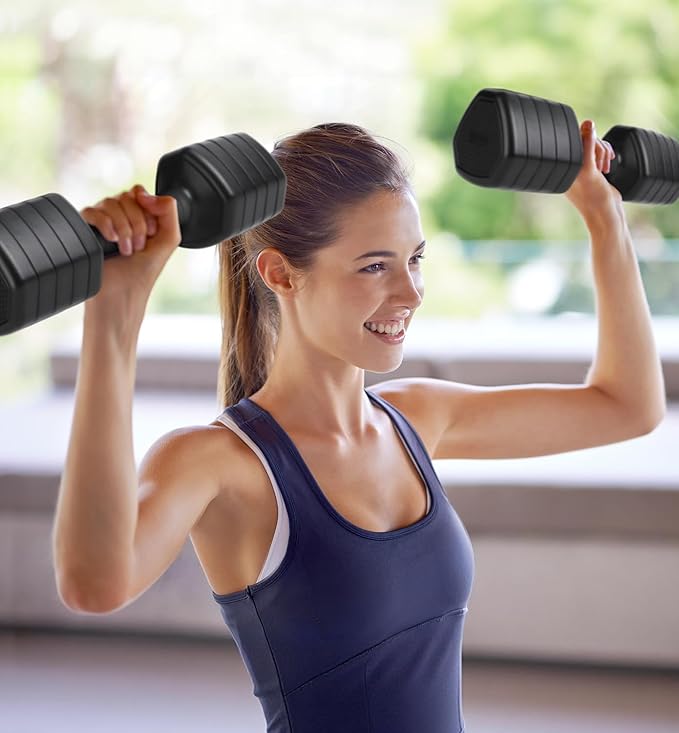 10LBS 20LBS 30LBS Dumbbells Adjustable Dumbbell Set of 2, Hand Weights for Women Men Free Weight Dumbbells Sets for Home Gym & Outdoor Exercise Workout Strength Training Equipments