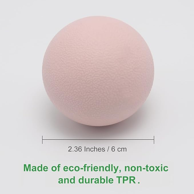 Small Hard Massage Ball 2 Pack. Lacrosse Ball Size Fascia Balls for Trigger Point Deep Tissue Myofascial Release Muscle Relax Plantar Fasciitis Relief Physiotherapy Yoga Pilates (Pink)