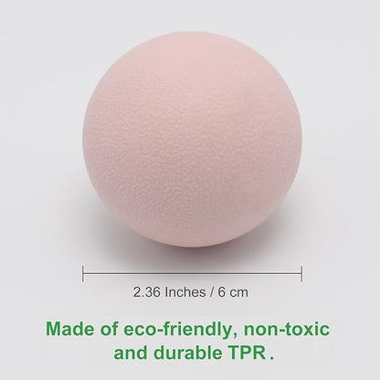 Small Hard Massage Ball 2 Pack. Lacrosse Ball Size Fascia Balls for Trigger Point Deep Tissue Myofascial Release Muscle Relax Plantar Fasciitis Relief Physiotherapy Yoga Pilates (Pink)