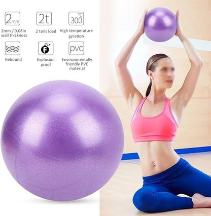 25cm Non-Slip Exercise Ball for Yoga & Pilates - Small Stability Ball for Core Strength Training, Home Gym, Balance Workouts