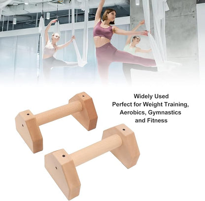 PowerBars, Push Up Stand, Wooden Parallettes Push Up Bars, Joint-Friendly Beech Wood Calisthenics Equipment for Home Durable Handstand Trainer Push Up Handles(25CM)