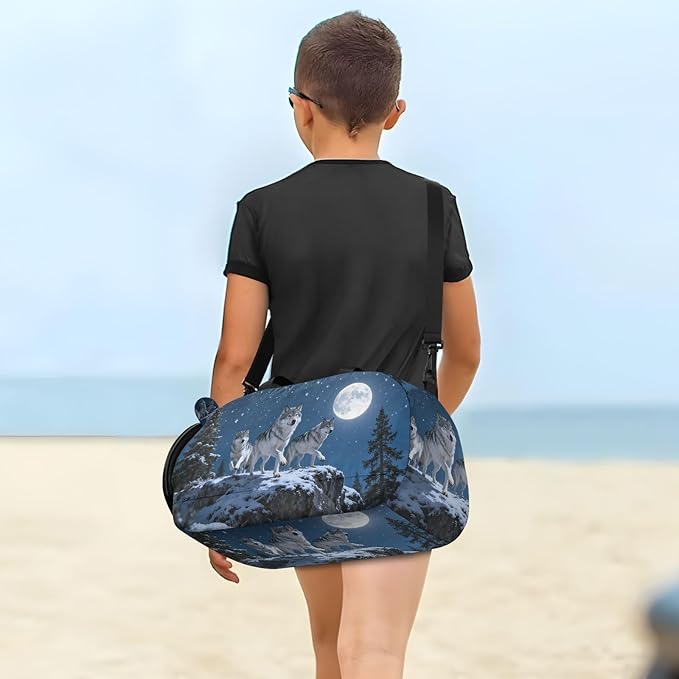 Gym Bag for with Shoe Compartment， Wolves of the Forest pattern Duffle Bag for Travel, Sports, Fitness & Workout