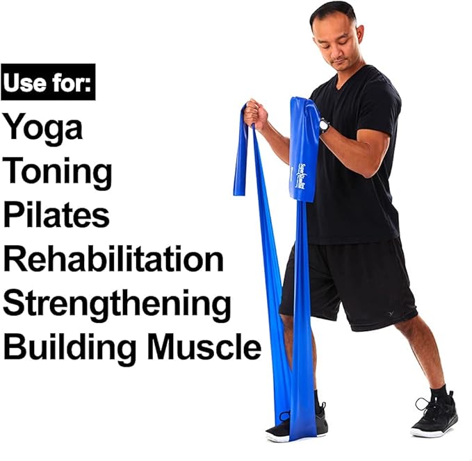 Resistance Band for Working Out | Super Exercise Bands 8,16,24 Yard Bulk Rolls |10 Strengths in Light Medium and Heavy Resistance Bands | Latex Free Workout Bands Including App and e-Book