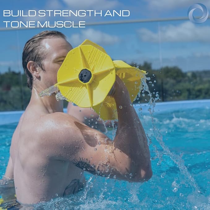 Hydro Tone Functional Aquatic Dumbbells for Pool Exercise Enhance Strength and Resistance Versatile 3D Design Durable Hi-impact Polypropylene Made in the USA Pair