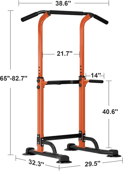 SogesHome Power Tower Pull Up Bar and Dip Station, Height Adjustable Dip Stand Exercise Machine for Home Gym, Multi-Functional Free Standing Strength Training Fitness Workout Station