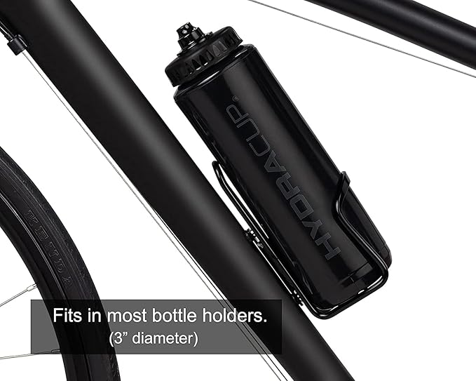 Hydra Cup Sport [4 Pack] 32 oz Squeeze Water Bottles, Fast Flow Sports Water Bottle, Bike & Cycling Water Bottle, Travel To Go, BPA Free (Dark Colors)