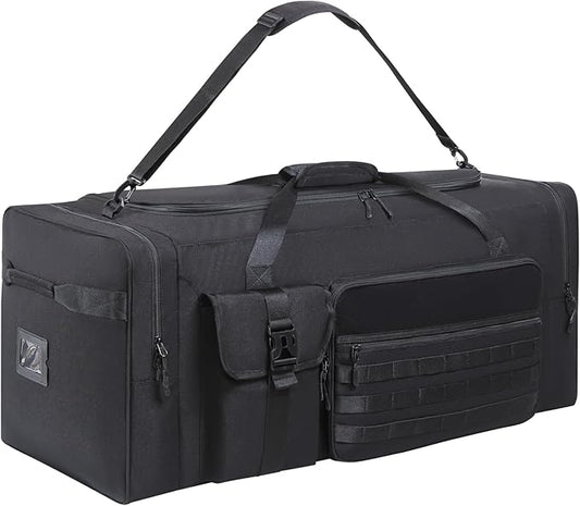 130L Extra Large 36" Heavy Duty Sports Gym and Travel Duffel Bag - Oversized Equipment Gear Bag for Basketball, Baseball, Hockey, Football, Helmets, and Pads - Durable, Giant (Black)