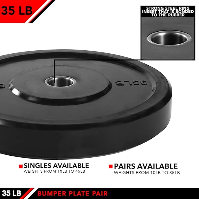 JFIT Olympic 2 Inch Grip Plates and Bumper Plates for Barbell - Single Weights or Sets of 2 (Muliple Weights)