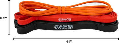 Premium Exercise Bands - Ultra Durable, Non-Slip, Comfort-Edge Resistance - Tested Over 30K Pulls - Three